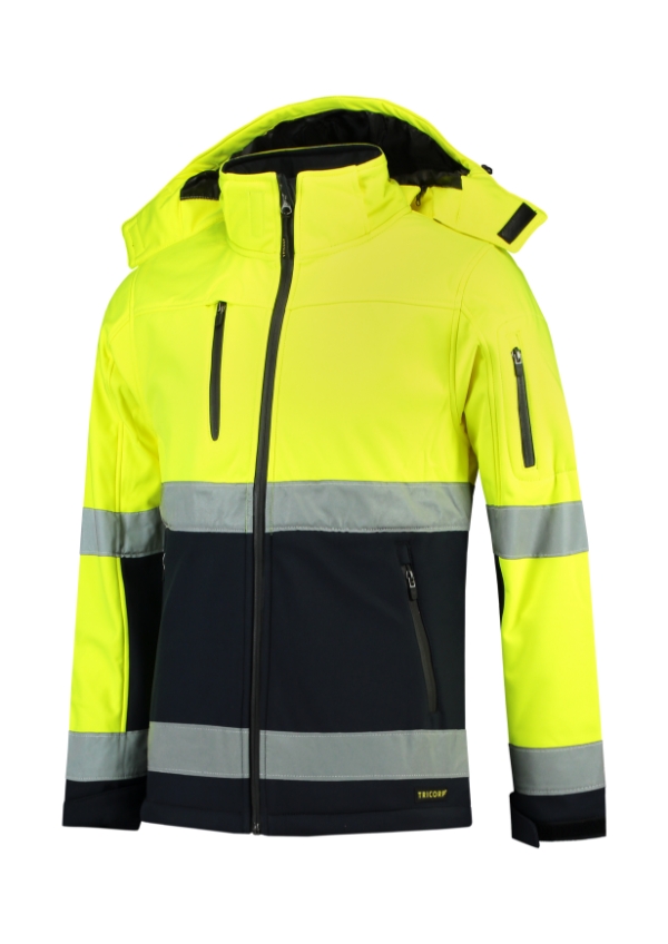 Bi-color EN ISO 20471 Softshell T52 - Softshell kabát unisex